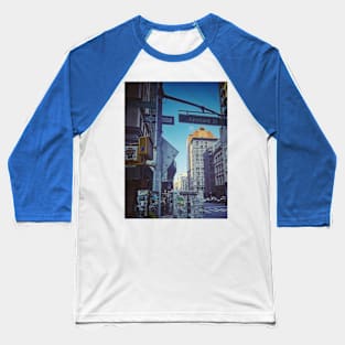 Manhattan Street Signs Graffiti NYC Baseball T-Shirt